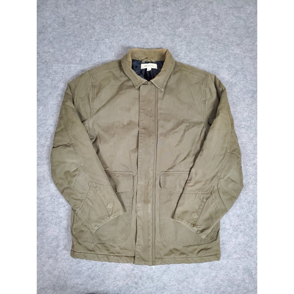 MADEWELL Mens Waxed Quilted Barn Jacket Small Tent Green Full Zip NG375